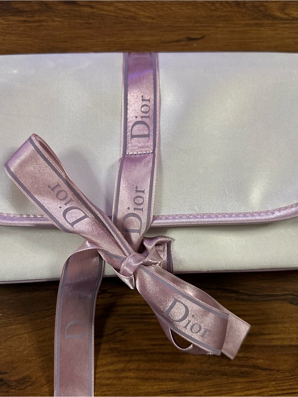 Dior Parfums silky cosmetic bag Travel Makeup White Fold